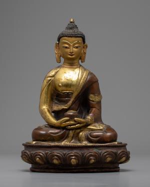 Amitabha Buddha Statue | Nepal Handmade Craft | Himalayan Buddhist Souvenir | Zen Room Decor | Tibetan Buddhist Indoor Statue | Vintage Art